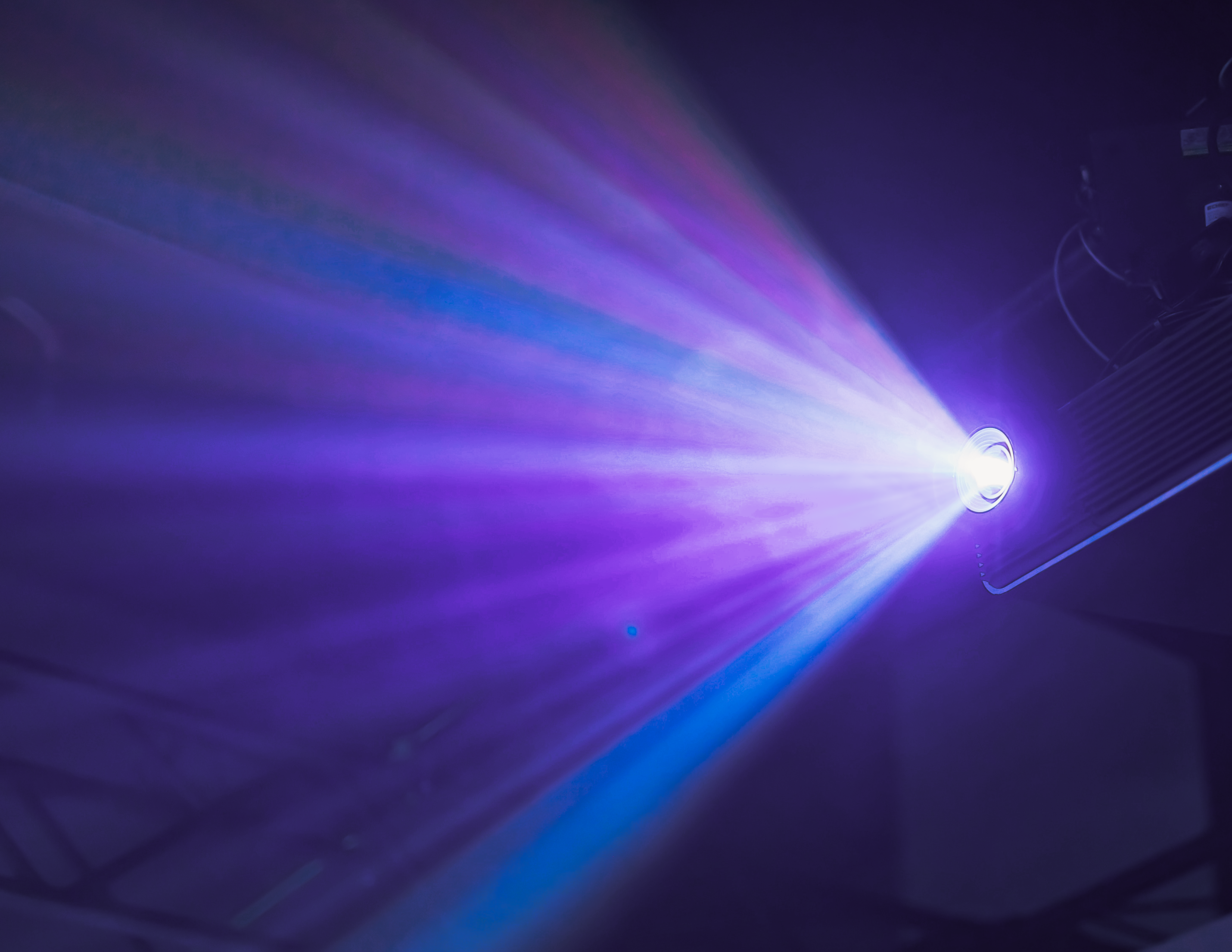 Colorful beams of stage light.